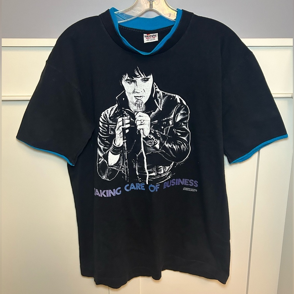 1987 Elvis Presley "Taking Care of Business" signal mega-tee